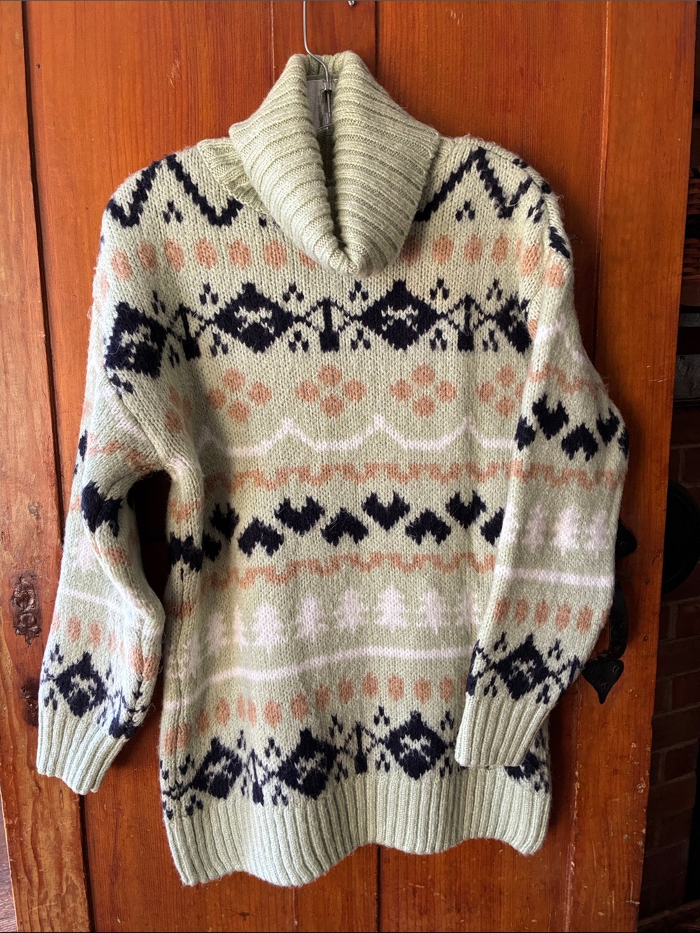 Anthro Turtleneck Tunic Fair Isle Sweater